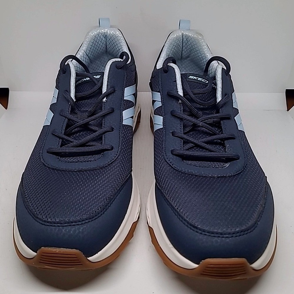 Skechers Trail Sneakers Women SZ 11 Navy Blue Memory Foam Athletic Hiking Shoes